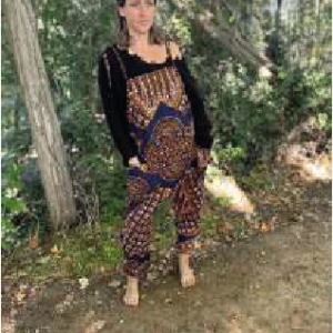 Creole Jumpsuit marrón y azul marino