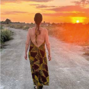 Bambara Dress en mostaza y marrón